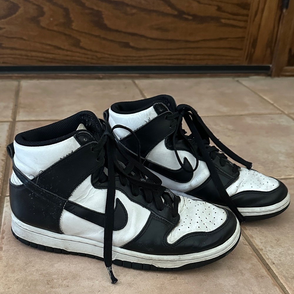 Nike Dunks Black and White High Tops